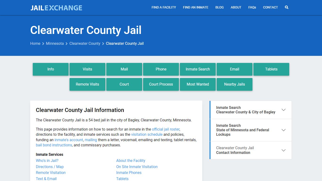 Clearwater County Jail MN | Booking, Visiting, Calls, Phone